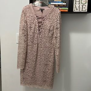 Lacy pink dress beautiful for a wedding guest dress